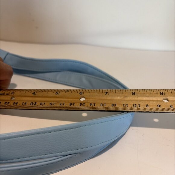 Vintage Y2K Mini Underarm Shoulder Bag Powder Blue Ruffled Lorelai Gilmore NWOT - Picture 10 of 11